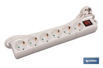 Power strip with 6 outlets | Cable of 1.4m in length | Power switch - Cofan