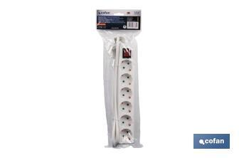 Power strip with 6 outlets | Cable of 1.4m in length | Power switch - Cofan