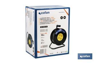 Cable Reel with 4 Sockets | Cable Length: 50 metres | Cable section: 3 x 1.5mm - Cofan