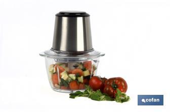 Electric food chopper | Olvera Model | Stainless steel & glass bowl | 400W | 1.2-litre capacity - Cofan