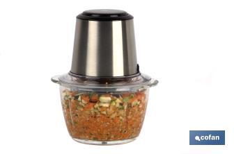 Electric food chopper | Olvera Model | Stainless steel & glass bowl | 400W | 1.2-litre capacity - Cofan