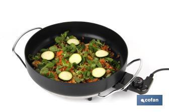 Electric pan | Belice Model | 1,500W | Steel base with non-stick coating | Diameter: 36cm - Cofan