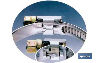 Stainless steel A-2 hose clamps. Band width 12mm - Cofan