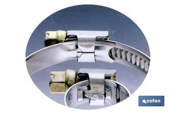Stainless steel A-2 hose clamps. Band width 9mm - Cofan