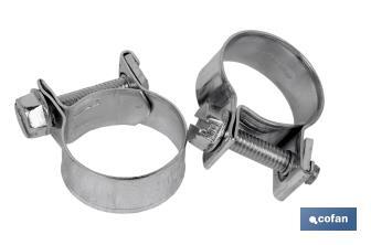 METALLIC NUT AND BOLT HOSE CLAMPS "STANDARD" - Cofan