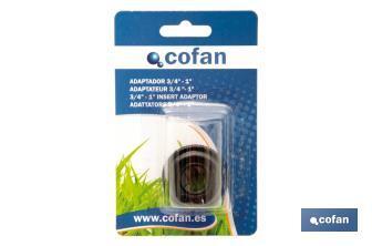 Adaptateur de filetages | Convient pour tuyau de jardin | Différentes dimensions - Cofan