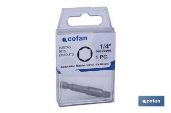 1/4" socket driver adapter - Cofan