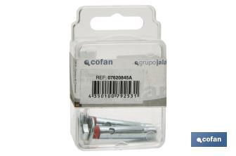 Tasselli metallici con vite a testa esagonale 6.8. Blister standard - Cofan