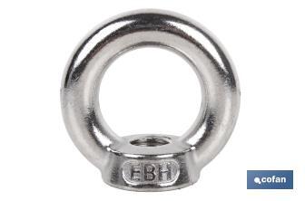 Stainless steel A2 female elevation ring DIN-582 - Cofan