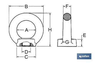 Anello di sollevamento femmina DIN-582 - Cofan