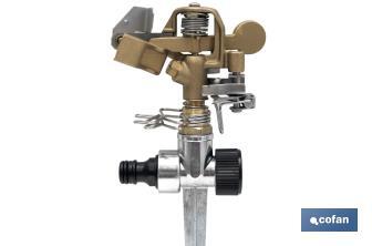 Aspersor sectorial 360º con piqueta | De metal | Para jardín y agricultura | Superficies grandes - Cofan