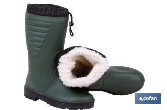 Bota de Agua | Forro Polar | Color Verde | Fabricada en PVC - Cofan