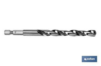 Rectified HSS drill bit with 1/4 “ hexagonal handle - Cofan