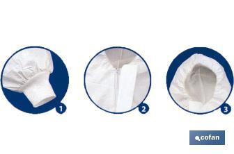 Buzos Desechables | Color Azul o Blanco | Varias Tallas | Fabricado en nuevo tejido No-Tejido - Cofan