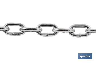 Zinc coated steel chain welded on steel DIN-766 - Cofan