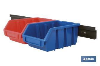 Metal holding rail for storage bins, Súper Model | Product dimensions: 495 x 40mm | Galvanised steel - Cofan
