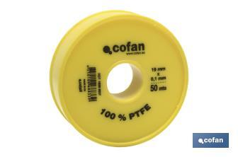 Roll of PTFE tape, 19mm x 1,10mm. - Cofan