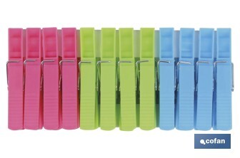 Mollette di plastica | Confezione da 24 unità | Ottima qualità | Dimensioni: 7 cm | Mollette multiuso - Cofan