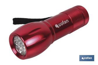 Aluminium torch, 9 Led colours - Cofan