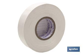 Insulating tape 180 microns | White | Resistant to voltage, heat and different acids and alkaline materials - Cofan