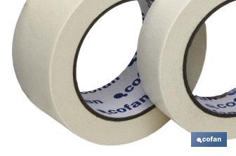 Cinta carrocero en rollo | Para pintar y enmascarar | Medidas desde 18 hasta 60 mm de ancho | Longitud de 45 metros - Cofan