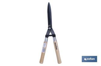 Cizalla corta setos profesional | Mango ergonómico de madera | Para jardinería y arbusto - Cofan