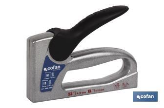Grapadora manual profesional dúo | Para grapas nº 53 y nº 13 de 4, 6, 8 y 10 mm de longitud - Cofan