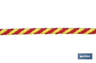 Yellow/Red spiral plaited cord (100% polypropylene) - Cofan