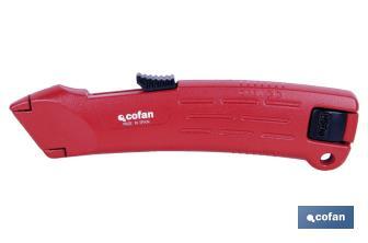 Retractable utility knife, Zamak Model | Automatic lock | Compact and lightweight | Stainless steel - Cofan