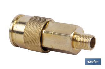 High flow M style coupler | Male thread 1/4", 1/2" o 3/8" | Suitable for pneumatic systems - Cofan