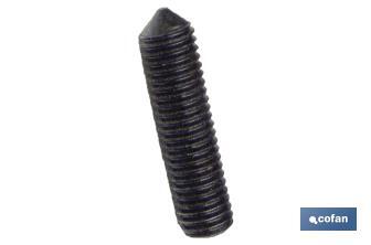 Hex threaded stud. Black conical tip - Cofan