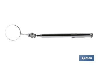 Telescopic inspection mirror | Length: 502mm | Round shape and retractable tool | Suitable for repairing vehicles - Cofan