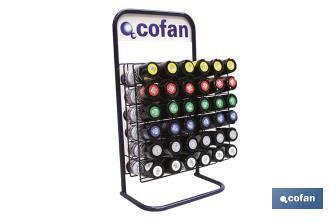 Display stand for 36 Acrylic spray paint (different colors) - Cofan