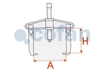 Universal sliding arm gear puller | With 2 articulated jaws | Available in various sizes - Cofan