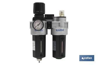 Regulating filter and lubricator with 3/8" threads  - Cofan