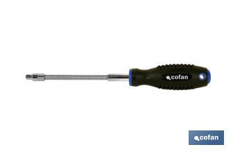 Flexible 1/4" sockets screwdriver. Includes 9 sockets (5-13mm) - Cofan