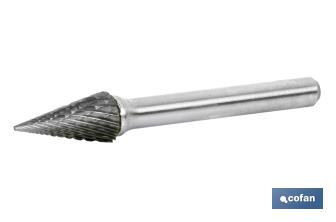 Rotary Burrs Hard Metal "Staggered Teeth" Conical Tip - Cofan