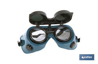 Safety welding goggles | Suitable for welders | Flip-up lenses | EN 166/EN 175 - Cofan