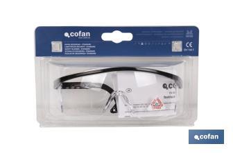 Gafas de Seguridad | Con lente clara | Modelo Estándar | EN 166:2001 - Cofan