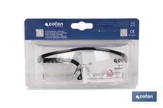 "Standard"-Schutzbrille. Weiss und transparent. UNE-EN 166F. - Cofan