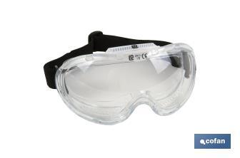 Safety goggles | Protection against splashes | Comfortable and lightweight goggles | Adjustable headband | UV protection - Cofan