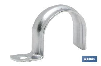 Metallic pipe clamps, “F” shape - Cofan