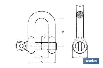 Gerader galvanisierter Schäkel - Cofan