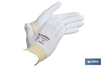 Guantes 100% Poliamida Impregnados Blancos - Cofan