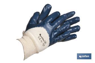 Guanti di nitrile blu | Rivestimento impermeabile e non assorbente | Durevoli e resistenti - Cofan