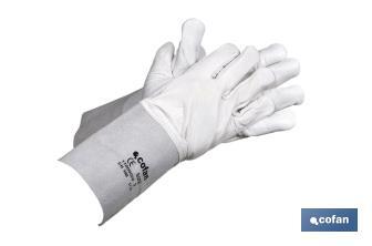 Cow grain leather gloves with 13 cm sleeves - Cofan