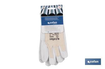 Cow full grain leather gloves and cloth reverse - Cofan