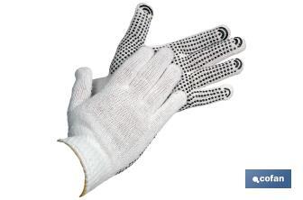 Knitted cotton gloves (with PVC dots) - Cofan