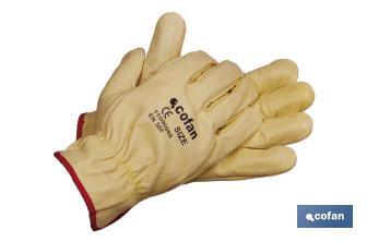Yellow cow leather gloves - Cofan