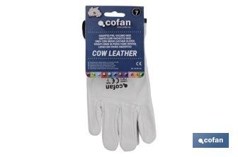 Grey cow leather gloves - Cofan